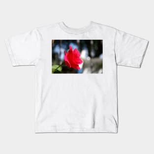 Bright and Colorful RED ROSE close up Kids T-Shirt